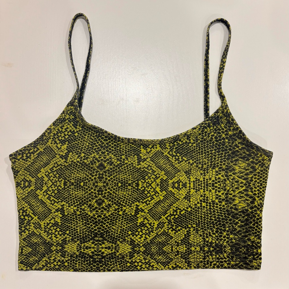 TNA Green and Black Snakeskin Tank Top